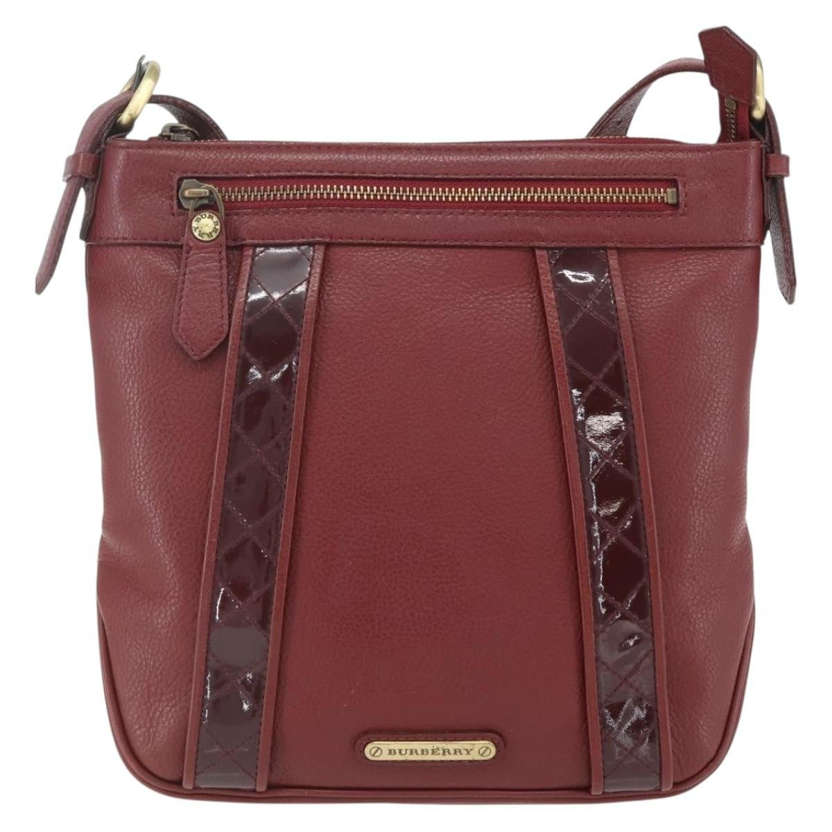 Burberry Vintage Shoulder Bag Leather, RED, LEATHER, Shoulder bag