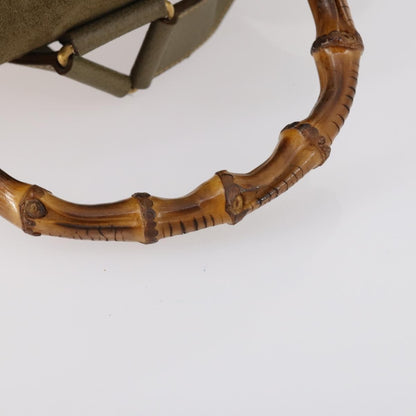 Gucci Vintage Bamboo Backpack Suede, KHAKI, SUEDE, Backpack