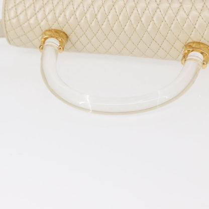 Bally Vintage Handbag Quilted Leather, BEIGE, LEATHER, Handbag
