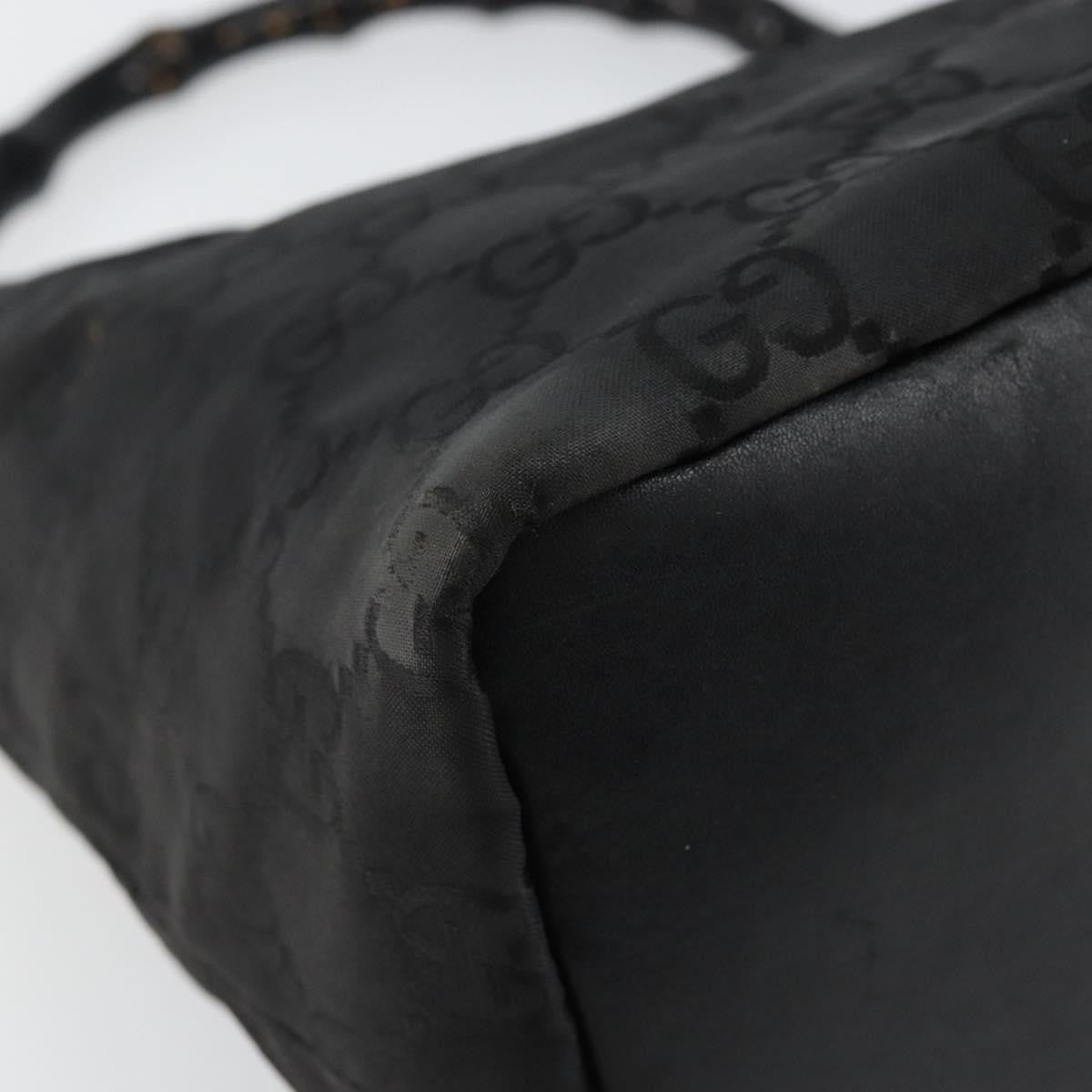 Gucci Vintage Bamboo Hobo GG Canvas, BLACK, CANVAS, Shoulder bag
