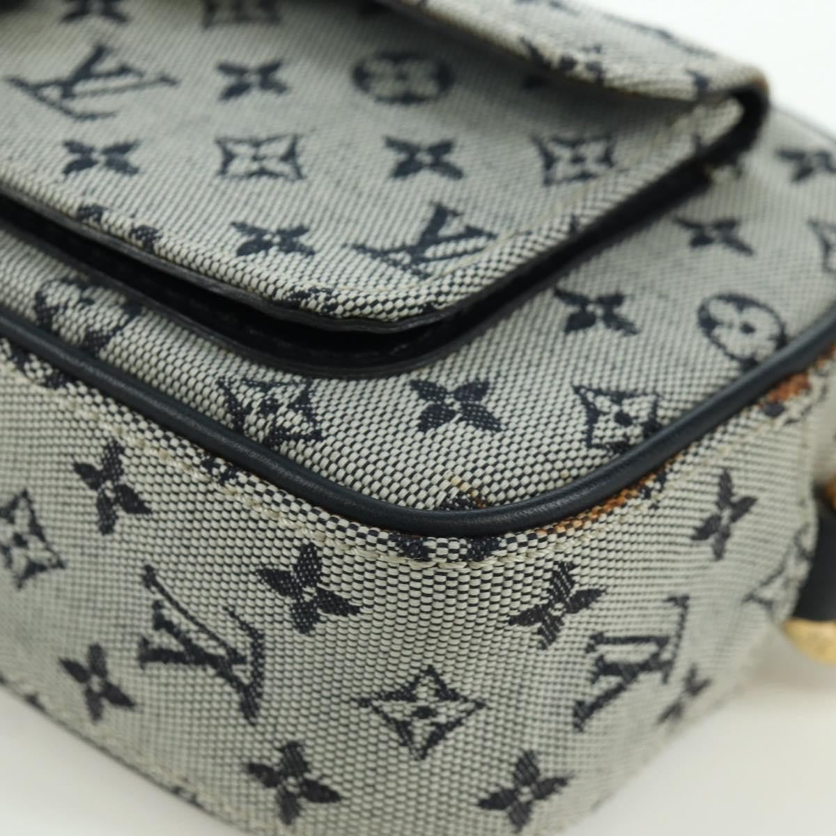Louis Vuitton Juliette Crossbody Bag Mini Lin, BLUE, CANVAS, Shoulder bag