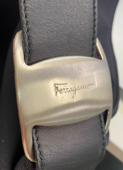Salvatore Ferragamo Vara shoulder Bag Nylon, Black, Nylon, Shoulder Bag