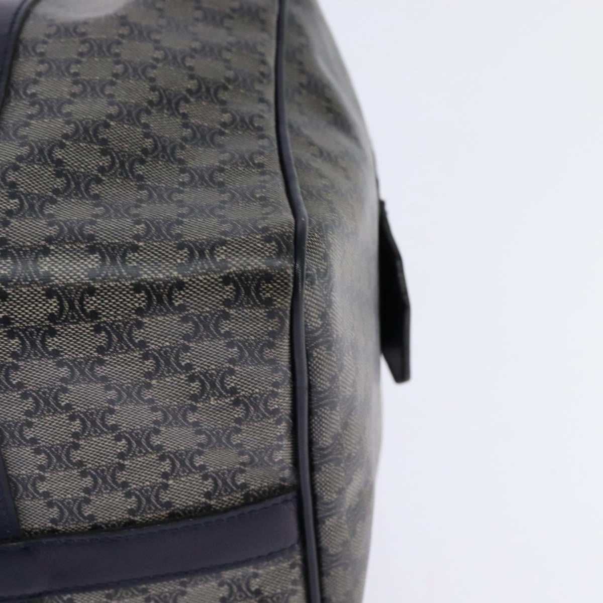 Celine Vintage Boston Bag Macadam Coated Canvas, NAVY, CANVAS, Handbag