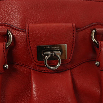Salvatore Ferragamo Gancini handbag Leather, RED, LEATHER, Handbag