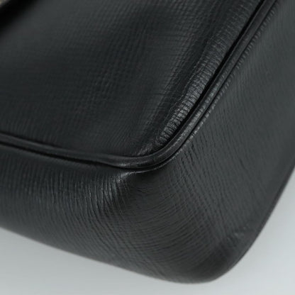 Celine Circle logo Leather, BLACK, LEATHER, Shoulder bag