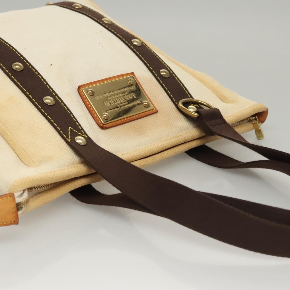 Louis Vuitton Antigua Tote Canvas, WHITE, CANVAS, Tote bag