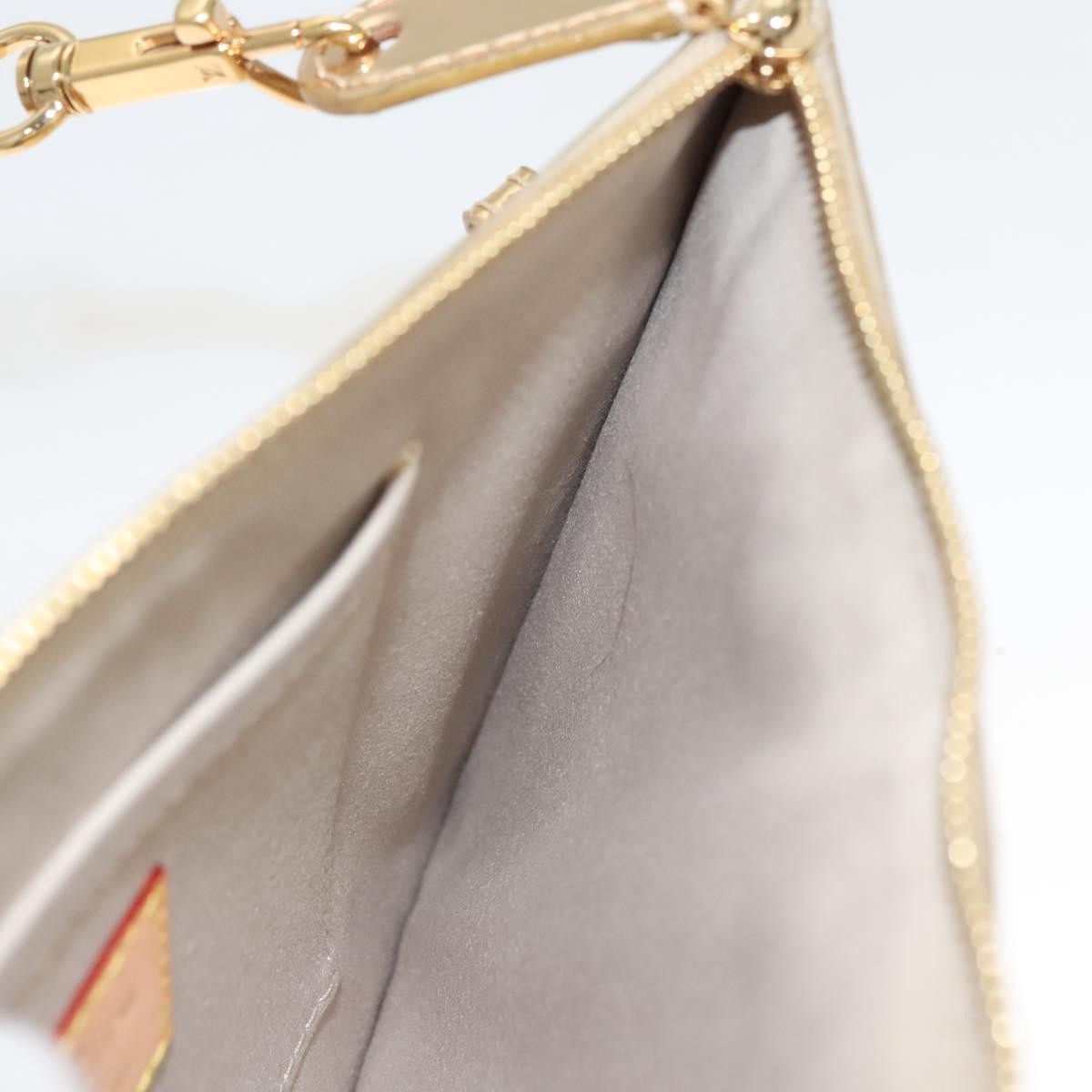 Louis Vuitton Pochette Plate Monogram mirror, GOLD, CANVAS, Clutche & pouche