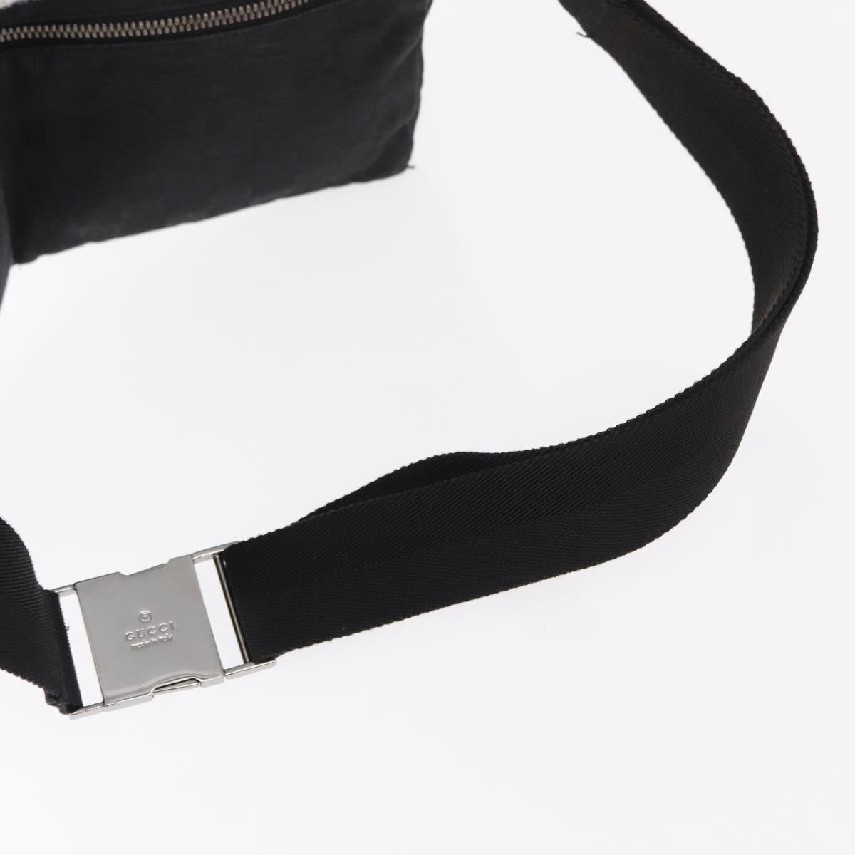 Gucci Vintage Double Belt Bag GG Canvas with Leather, BLACK, CANVAS, Shoulder bag