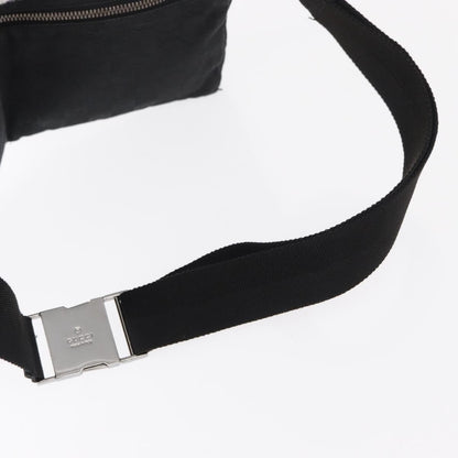 Gucci Vintage Double Belt Bag GG Canvas with Leather, BLACK, CANVAS, Shoulder bag