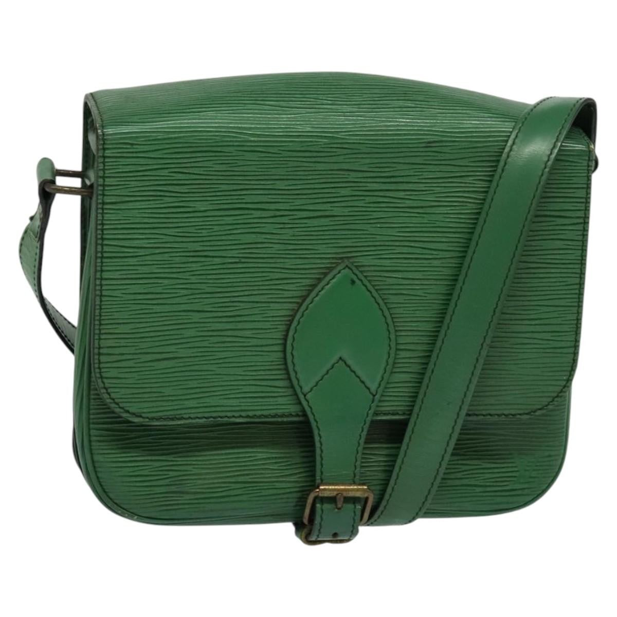 Louis Vuitton Cartouchiere Handbag Epi Leather, Green, Leather, Shoulder Bag