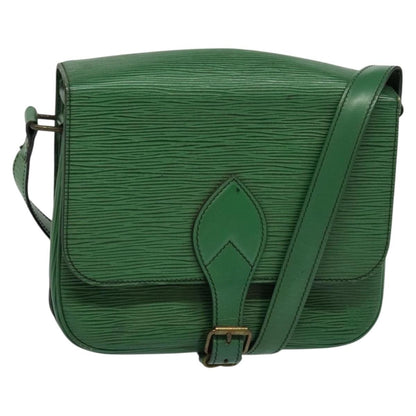 Louis Vuitton Cartouchiere Handbag Epi Leather, Green, Leather, Shoulder Bag