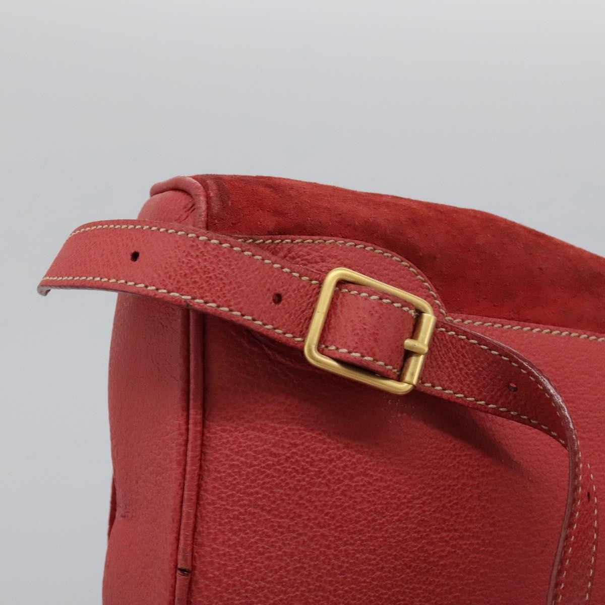 Gucci Gucci bamboo backpack daim, Red, Suede, Backpack