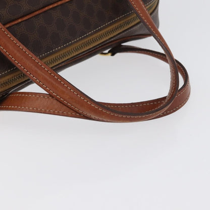 Celine Vintage Macadam Handbag Canvas and Leather, BROWN, CANVAS, Handbag