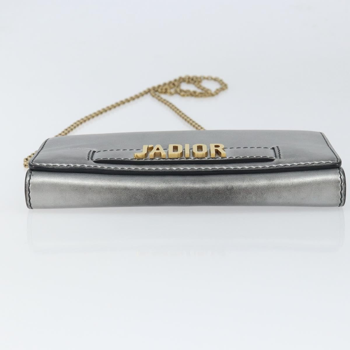 Christian Dior J'Adior Croisiere Chain Wallet Leather, SILVER, LEATHER, Clutche & pouche