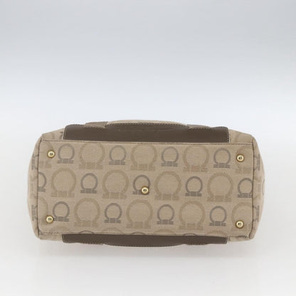 Salvatore Ferragamo Gancini Tote Gancini Canvas, BEIGE, CANVAS, Tote bag