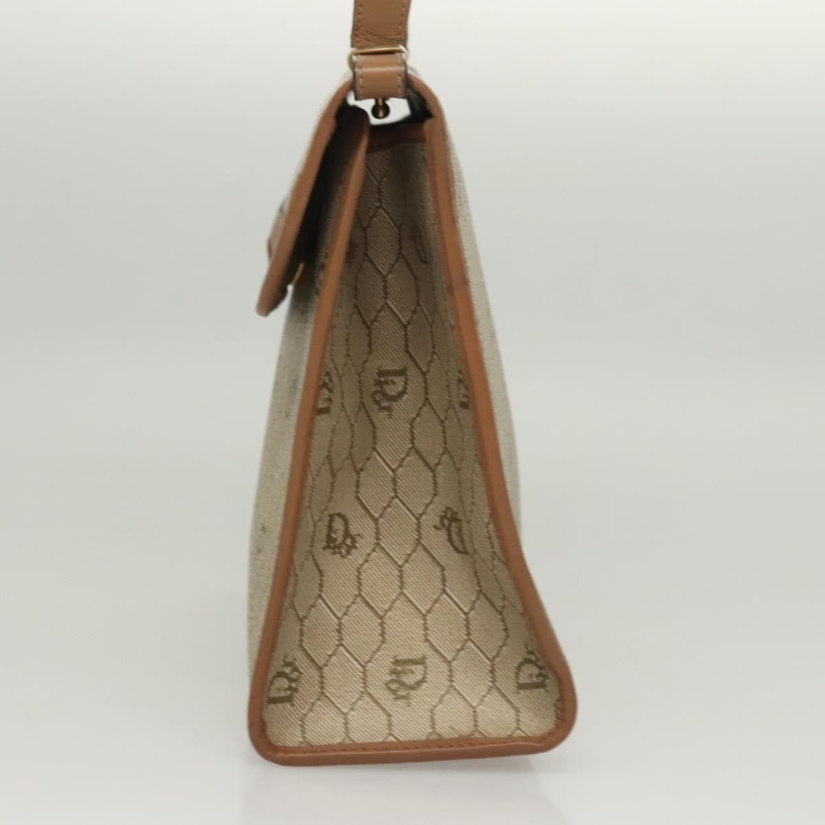 Christian Dior Vintage Honeycomb Handbag Canvas Leather, BEIGE, CANVAS, Handbag