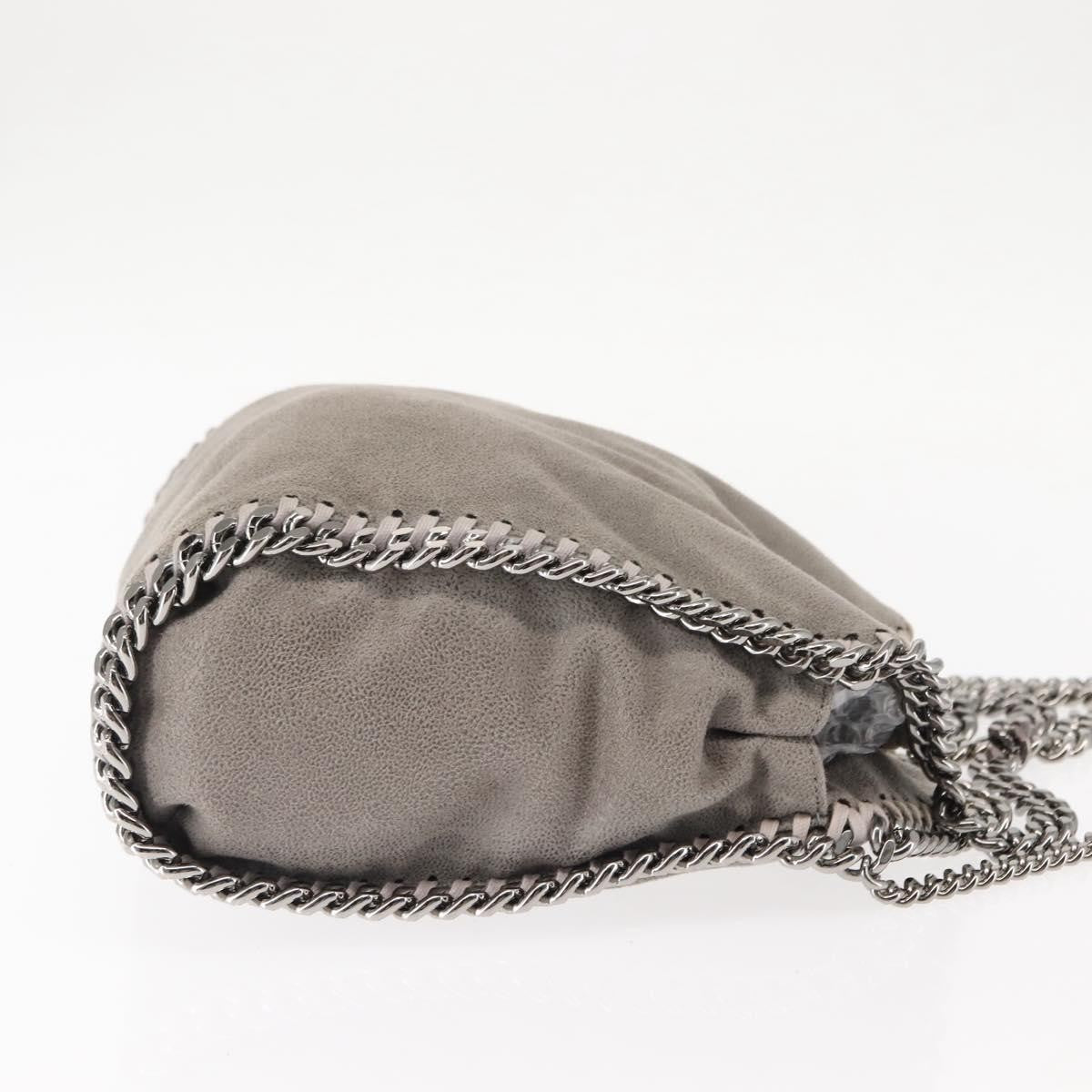 Stella McCartney Falabella Fold Over Crossbody Bag Shaggy Deer, GRAY, POLYESTER, Crossbody bag