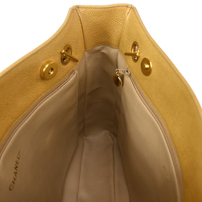 Chanel Vintage CC Front Pocket shoulder Bag Calfskin Leather, BEIGE, CALFSKIN, Shoulder bag