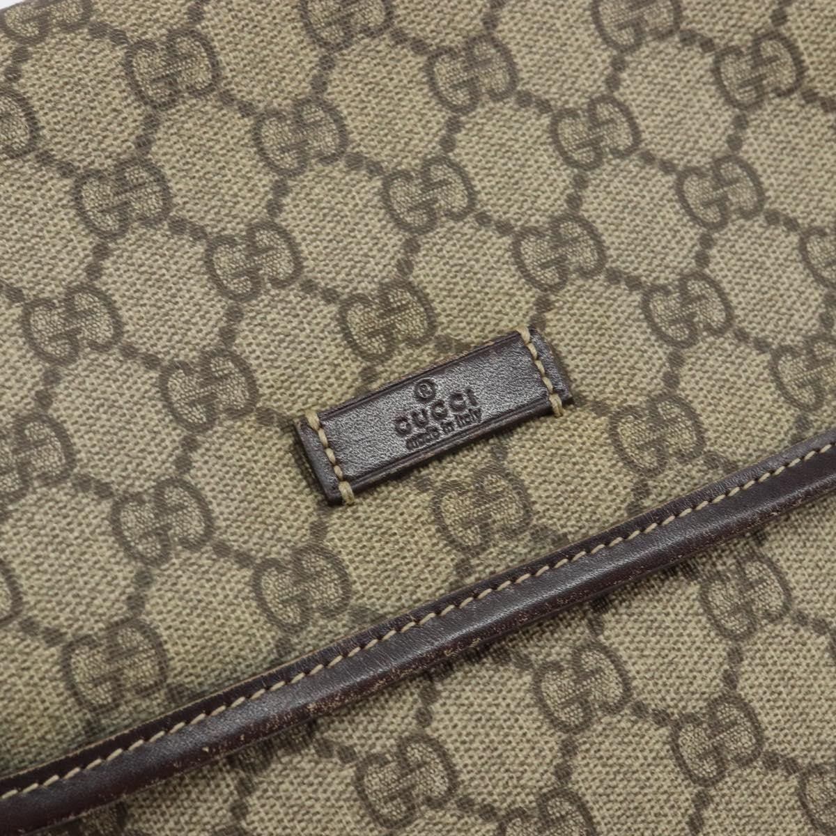 Gucci Flap Messenger GG Coated Canvas, BEIGE, PVC, Shoulder bag