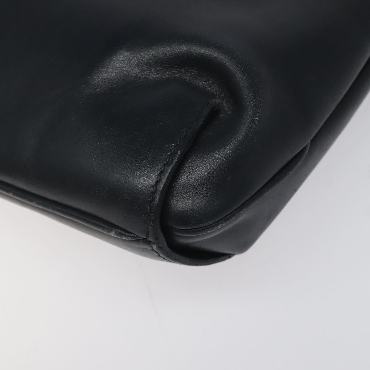 Gucci Vintage Shoulder Bag Leather, NAVY, LEATHER, Shoulder bag