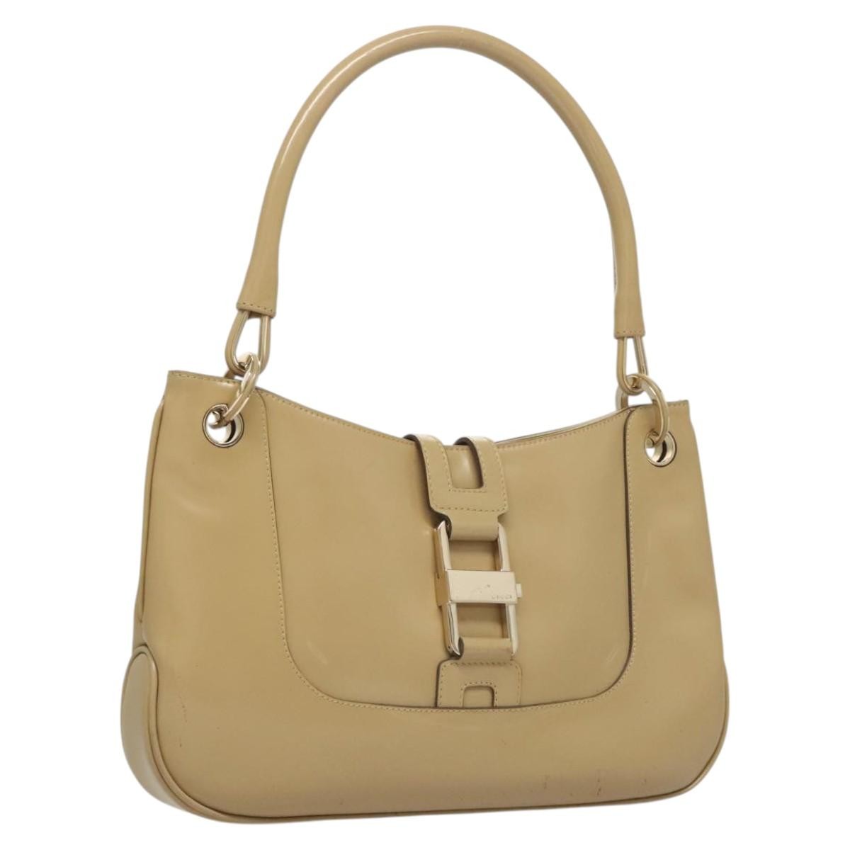 Gucci Vintage Jackie Handbag Leather, BEIGE, LEATHER, Handbag