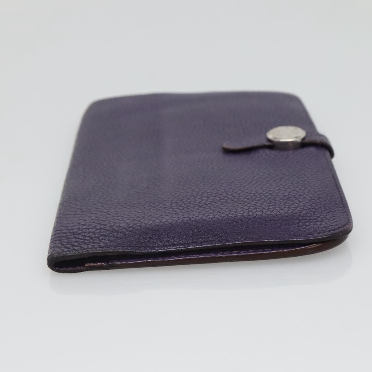 Hermes Dogon Duo Combined Wallet Leather, PURPLE, LEATHER, Wallets