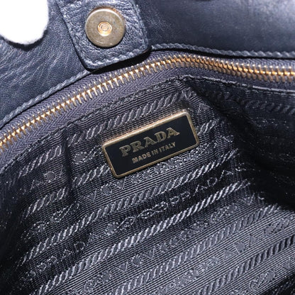 Prada Bow Tote Leather, BLACK, LEATHER, Handbag