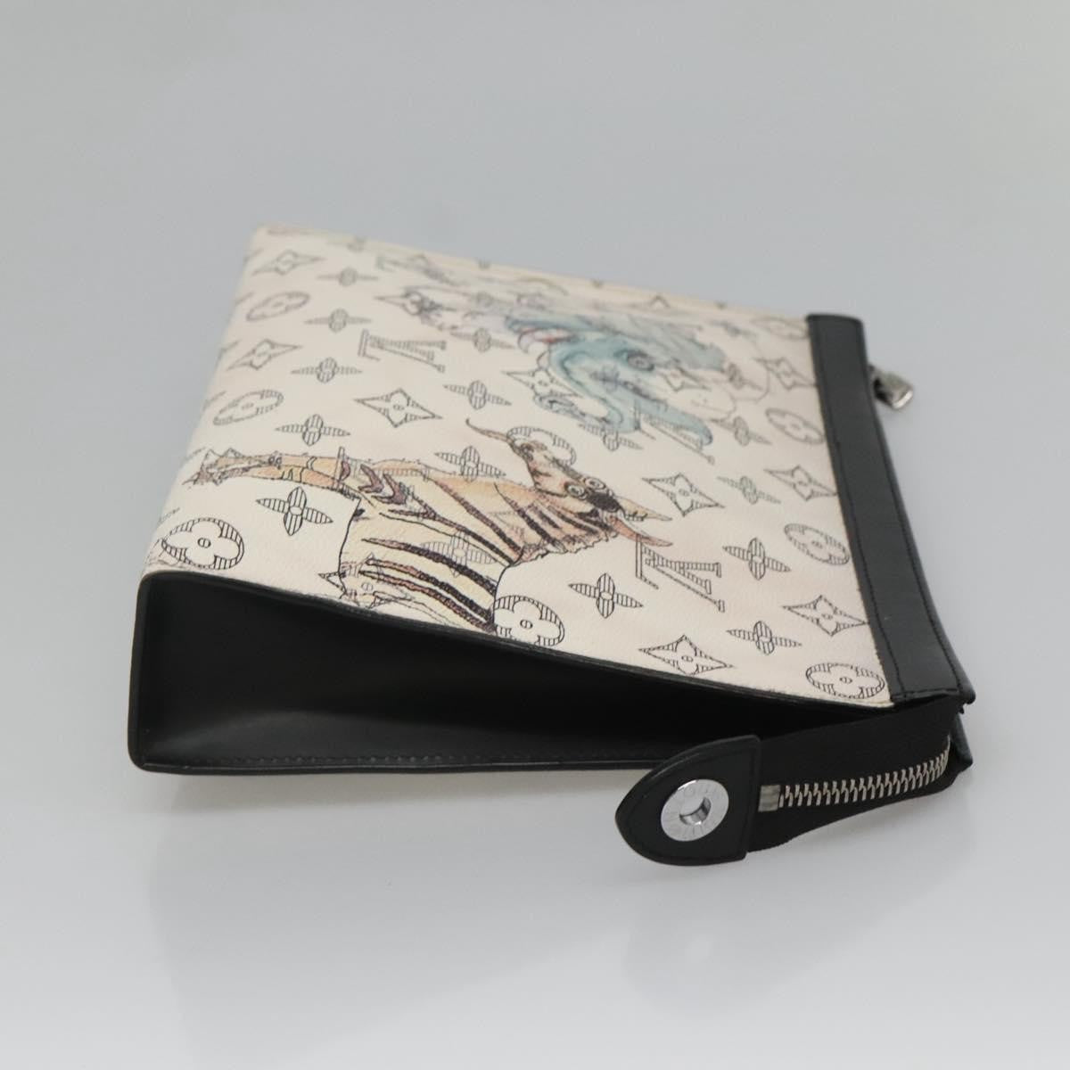 Louis Vuitton Pochette Voyage Limited Edition Chapman Savane Monogram Canvas, WHITE, CANVAS, Clutche & pouche