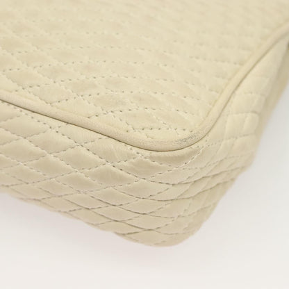 Bally Vintage Chain Shoulder Bag Quilted Leather, WHITE, LEATHER, Shoulder bag