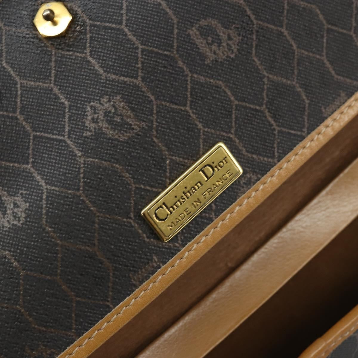 Christian Dior Vintage Honeycomb chain Canvas, BLACK, CANVAS, Shoulder bag
