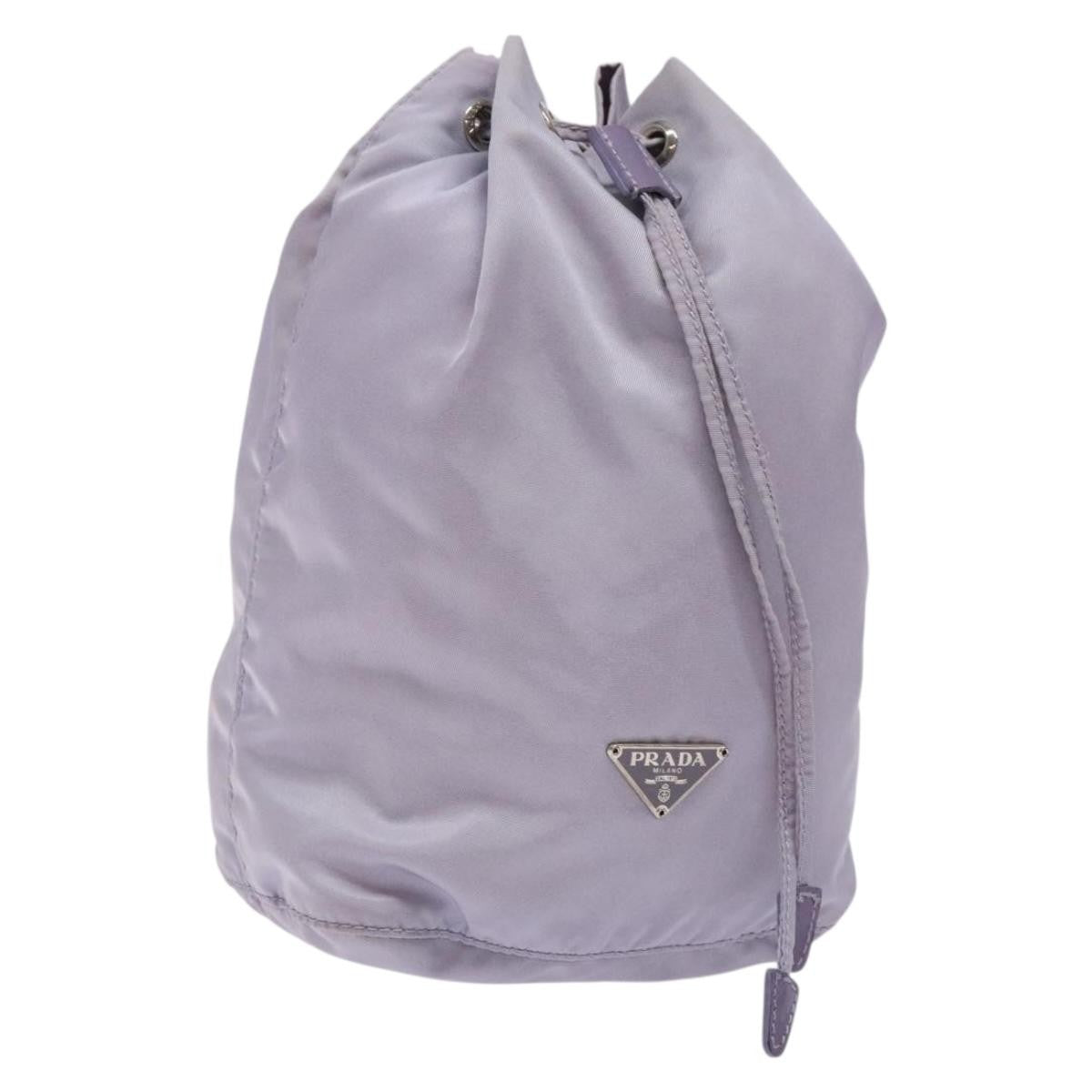 Prada Vela Drawstring Bucket Pouch Tessuto, Purple, Nylon, Clutch