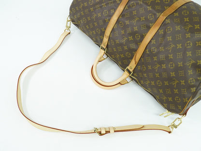 Louis Vuitton Keepall Bandouliere Bag Monogram Canvas, BROWN, CANVAS, Travel bag