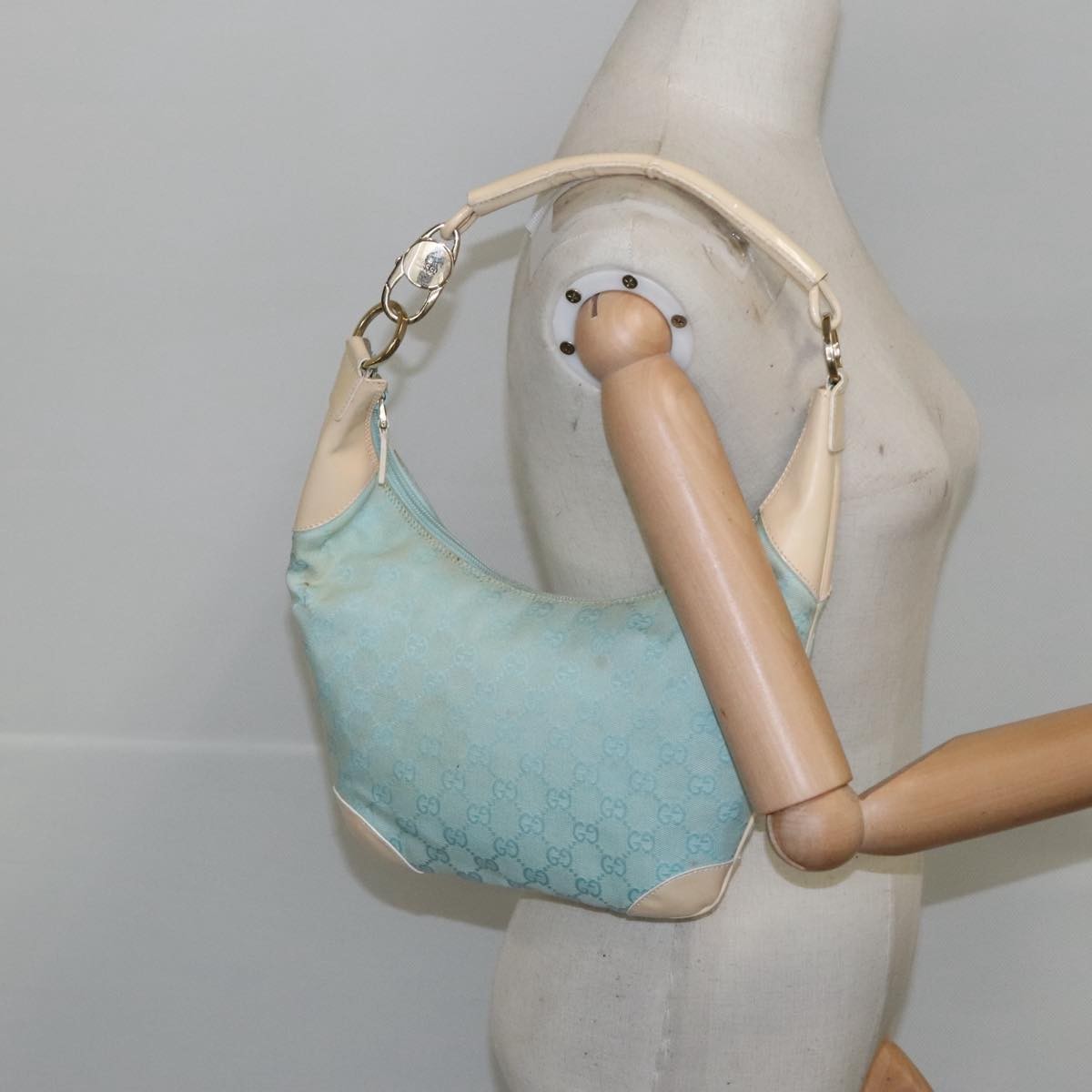 Gucci Vintage Hobo GG Canvas, BLUE, CANVAS, Shoulder bag