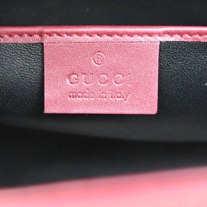 Gucci Belt Buckle Top Handle Bag Leather, RED, LEATHER, Handbag