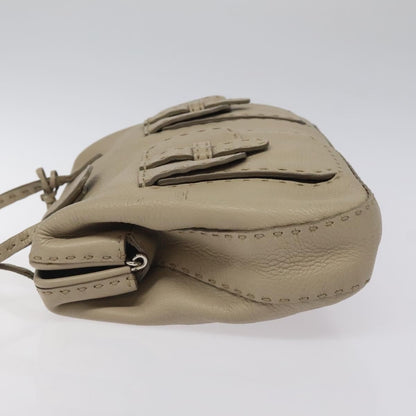 Fendi Selleria Tote Leather, BEIGE, LEATHER, Tote bag