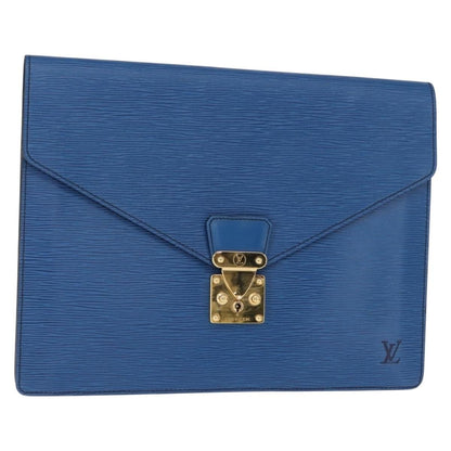 Louis Vuitton Porte-Documents Senateur Bag Epi Leather, BLUE, LEATHER, Clutche & pouche