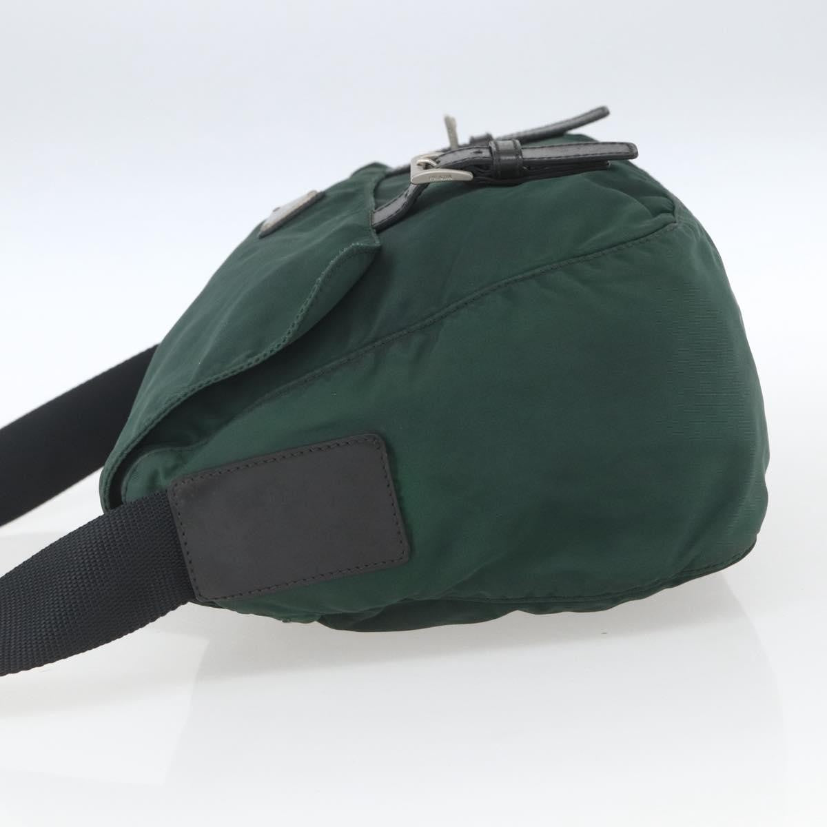 Prada Double Buckle Flap Messenger Bag Tessuto, GREEN, NYLON, Shoulder bag