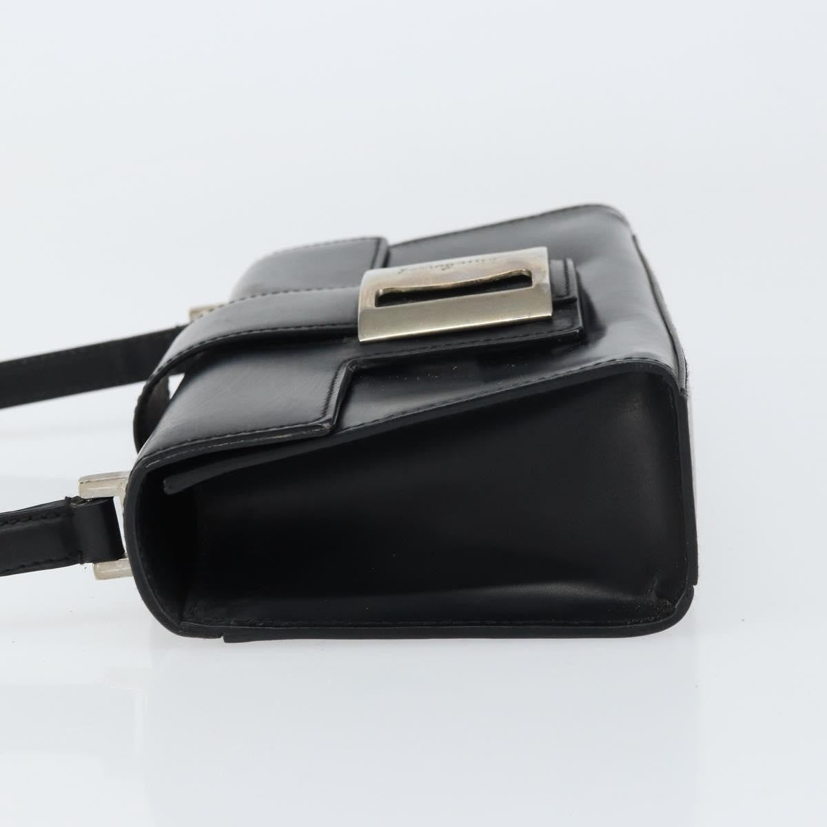 Salvatore Ferragamo Vala Handbag Leather, BLACK, LEATHER, Handbag