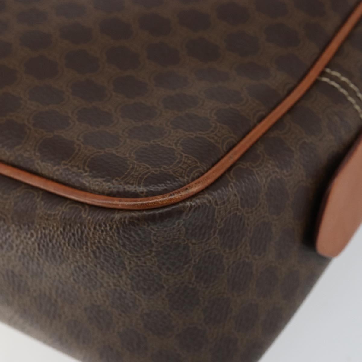 Celine Macadam Handbag Macadam with leather, BROWN, CANVAS, Handbag
