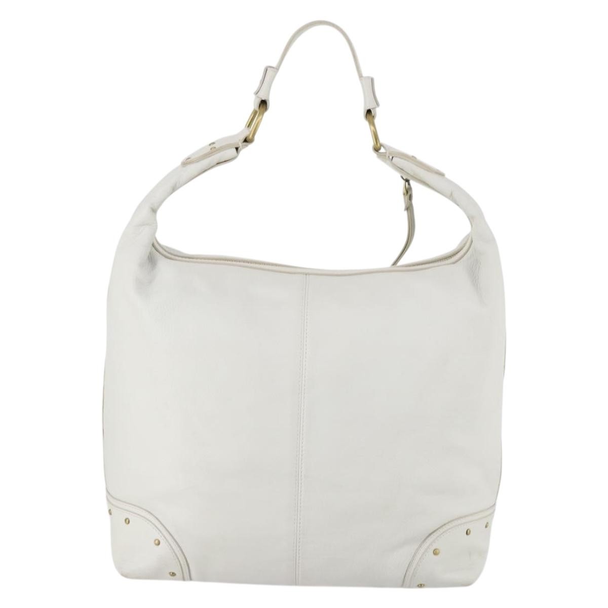 Bally Vintage Shoulder Bag Leather, White, Leather, Shoulder Bag
