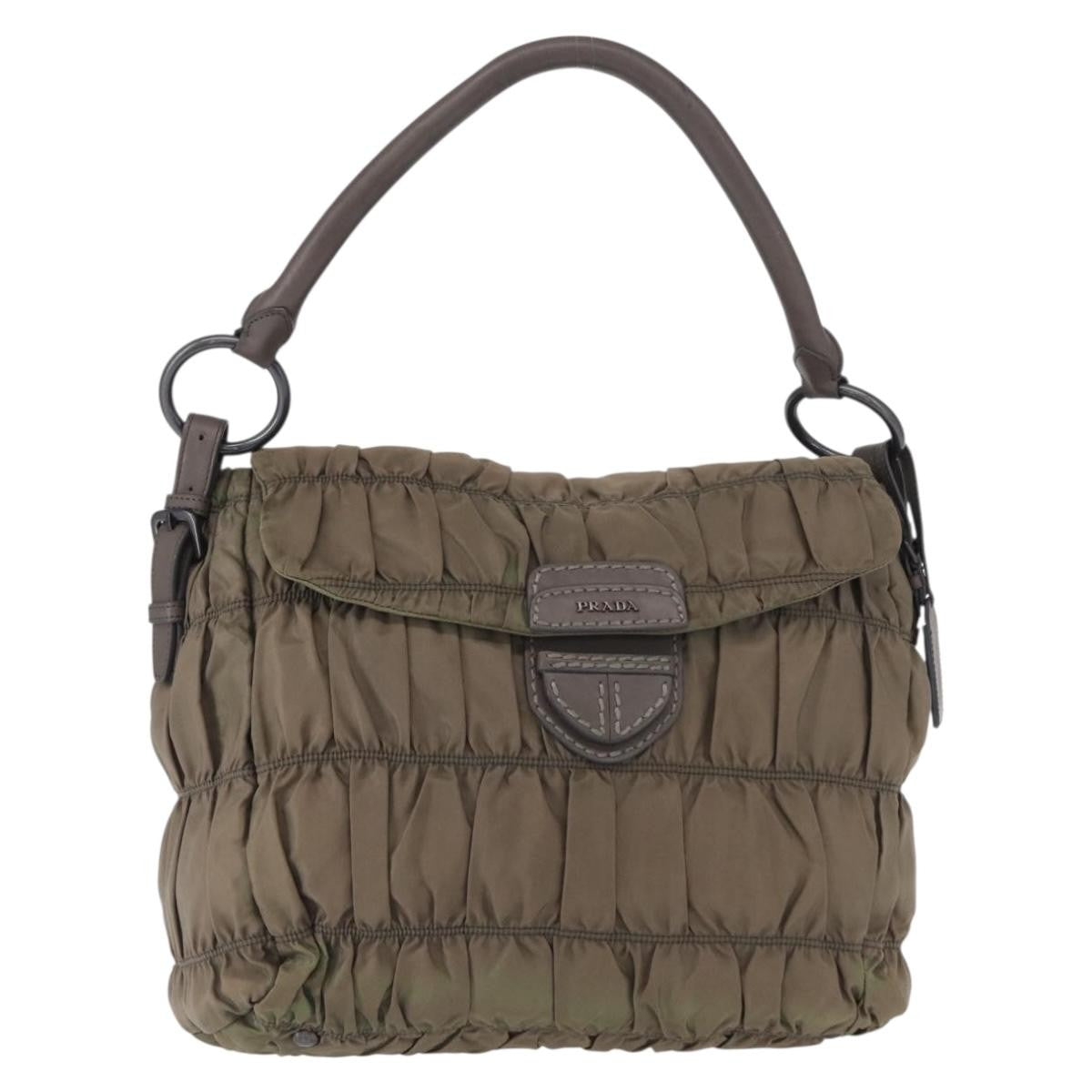 Prada Gaufre Convertible Hobo Tessuto, GRAY, NYLON, Shoulder bag