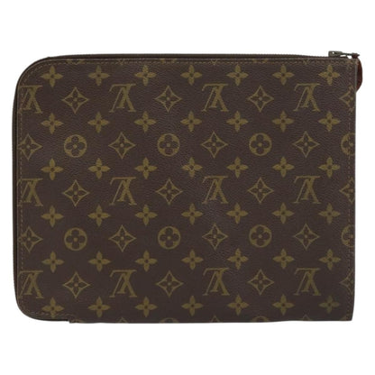 Louis Vuitton Poche Documents Monogram Canvas, BROWN, CANVAS, Clutche & pouche