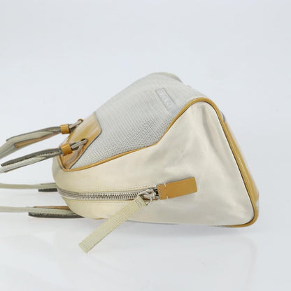 Prada Vintage Zip Handbag Tessuto, Silver, Nylon, Handbag