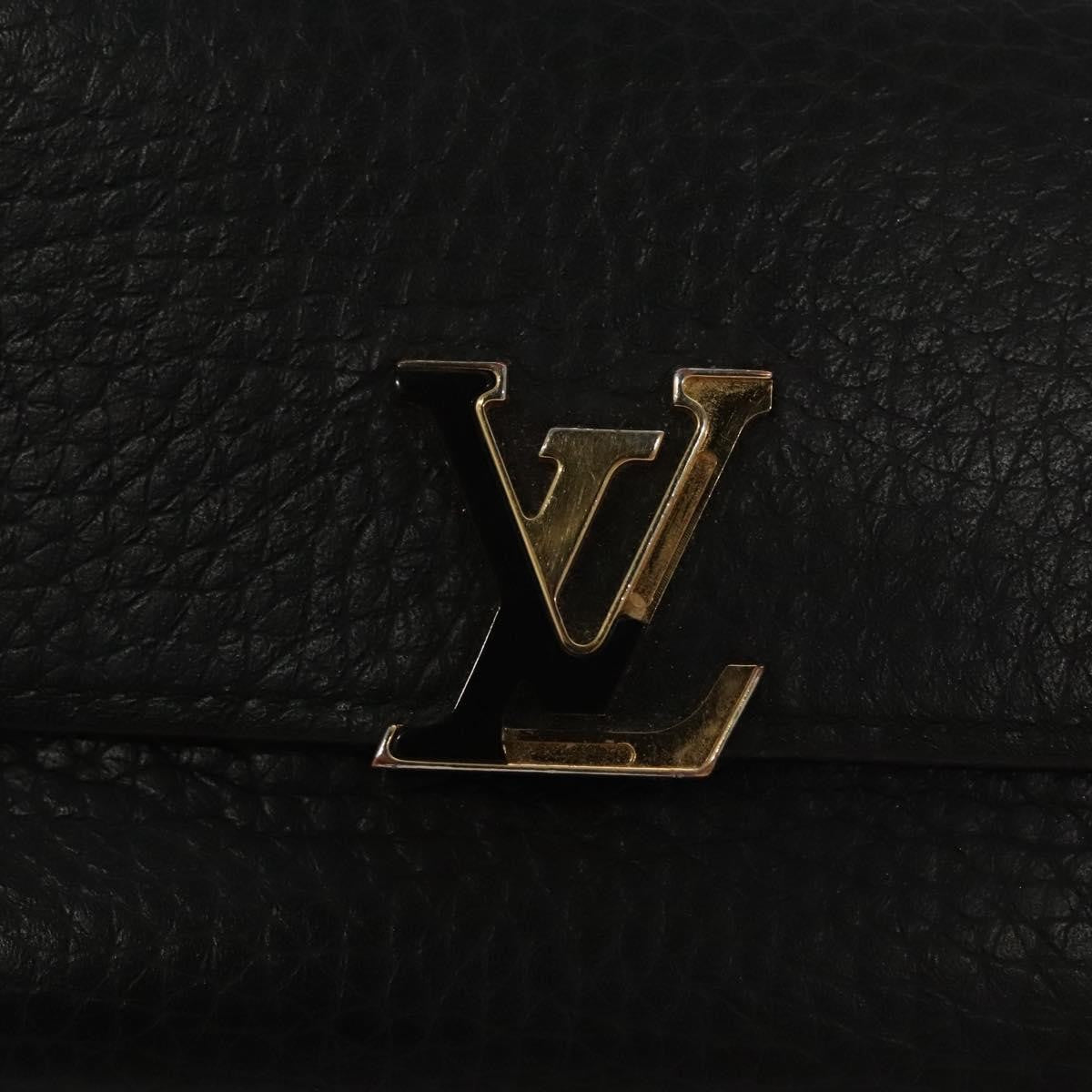 Louis Vuitton Capucines Compact wallet Leather, BLACK, LEATHER, Wallets