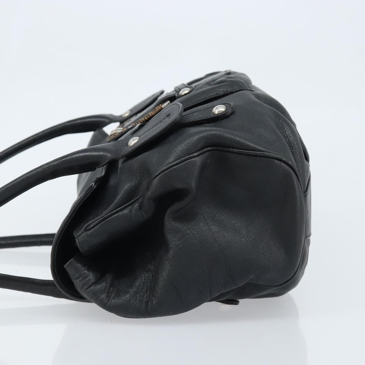Salvatore Ferragamo Gancini handbag Leather, BLACK, LEATHER, Handbag