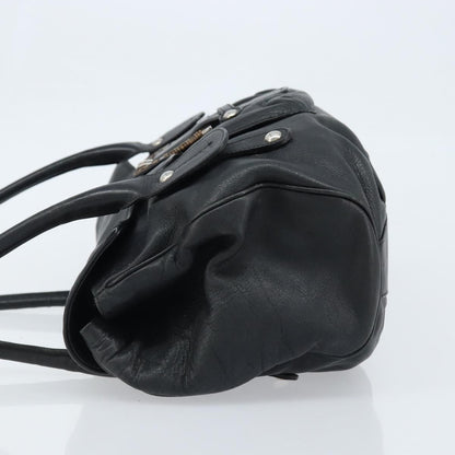 Salvatore Ferragamo Gancini handbag Leather, BLACK, LEATHER, Handbag