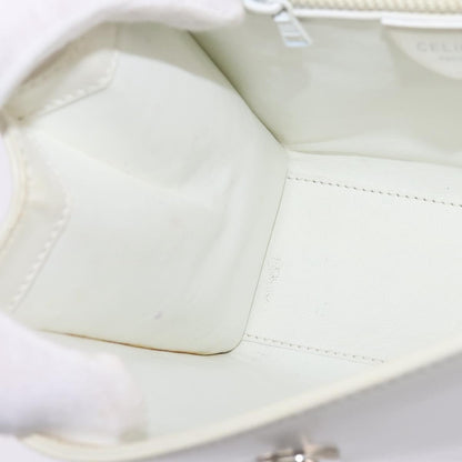 Celine Gancini Handbag Leather, WHITE, LEATHER, Handbag