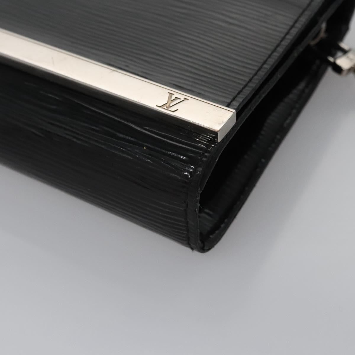 Louis Vuitton Sevigne Clutch Electric Epi Leather, BLACK, LEATHER, Shoulder bag