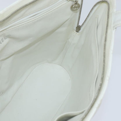 Chanel Vintage CC Zip Around Bowler Bag Quilted Caviar, WHITE, LEATHER, Tote bag