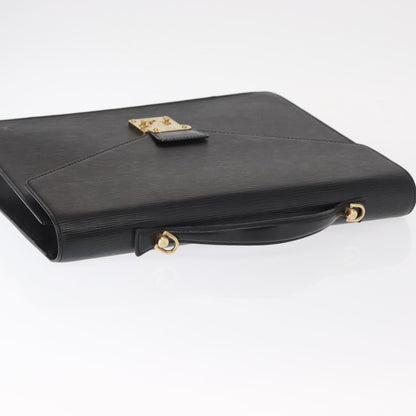 Louis Vuitton Porte Documents Bandouliere Briefcase Epi Leather, BLACK, LEATHER, Briefcase